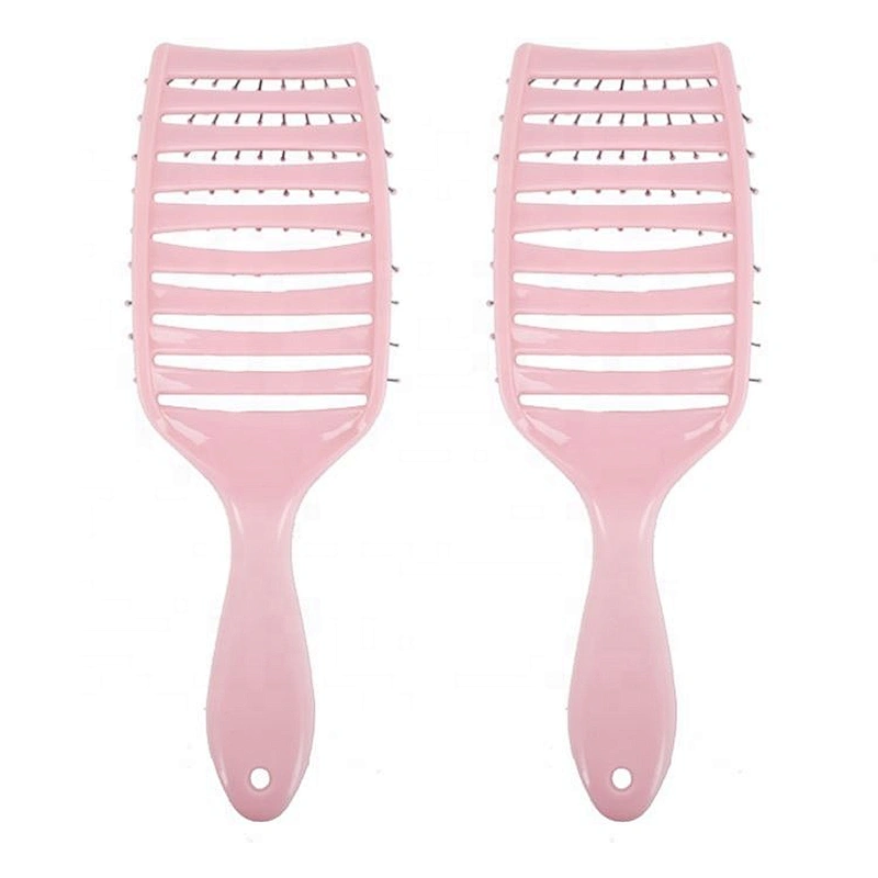 plastic wide curved vent hair brush, arc shape cheap personalized hair brush