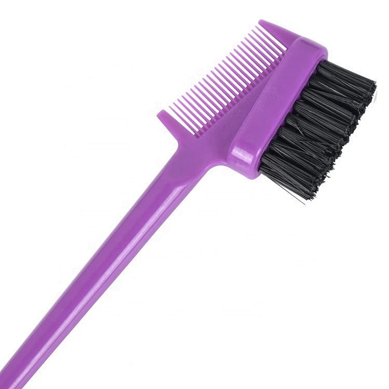 Styling tools teasing nylon extension mini double sided eyebrow brush colorful stocked edge control brush
