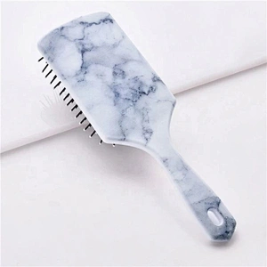 Small Order Detangling Cushion Hair Brush Massage Paddle Comb Customized Logo Marble Stripe