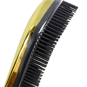 Silver Electroplate Detangling Hairbrush Hot Sale Economical Soft Bristle Gold Purple Plastic Compact for Long Thick Short Hair