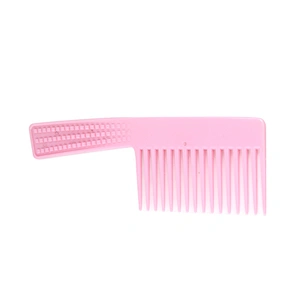Xinlinda brand pink color plastic big customized portable comfortable plastic big size wide tooth hair comb