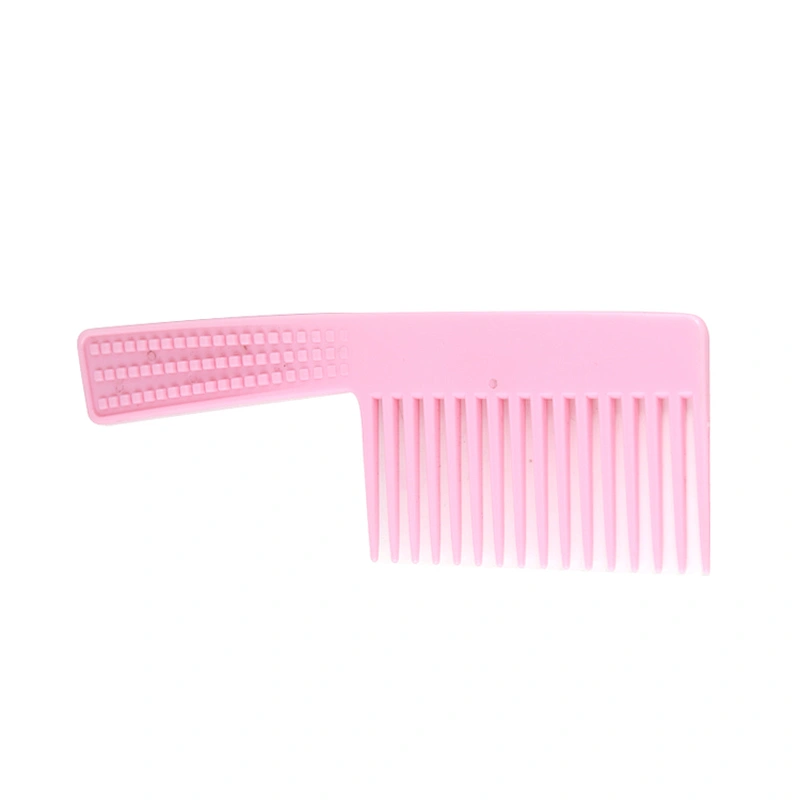 Xinlinda brand pink color plastic big customized portable comfortable plastic big size wide tooth hair comb