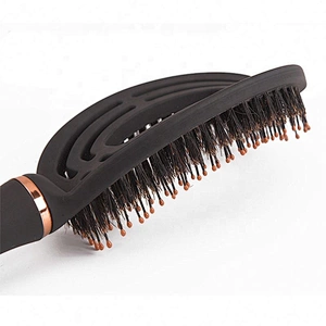New Design Private Label Plastic Vent Hair Brush Curved For Detangling Boar Bristle