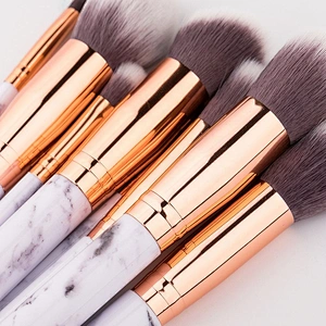 Hot Popular Marble Makeup Brushes 10Pcs Delicate Cosmetics Kit Foundation Powder Blush Contour Make Up Brush