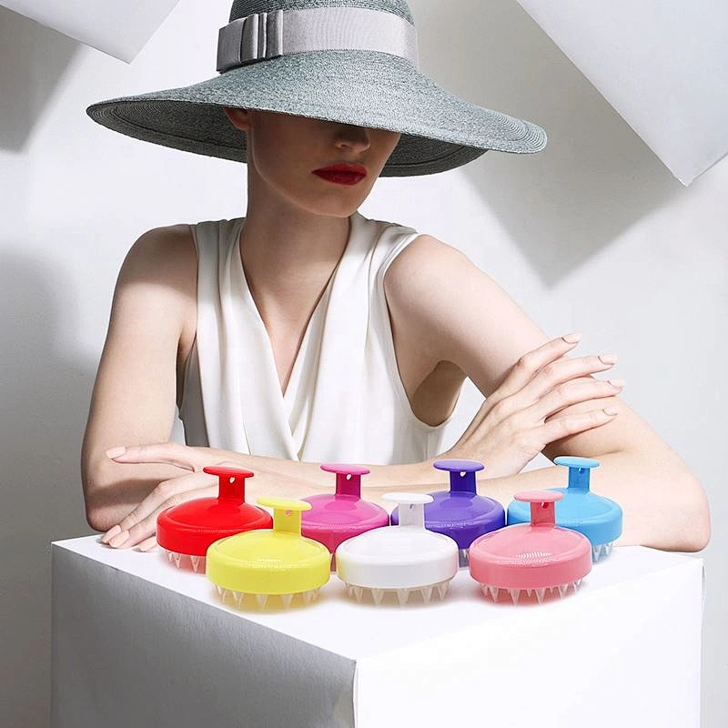Scalp Massager Shampoo Brush Hair For Growth Silicone Massage Head Scrubber Oil Care Plastic Shower Handheld Manual