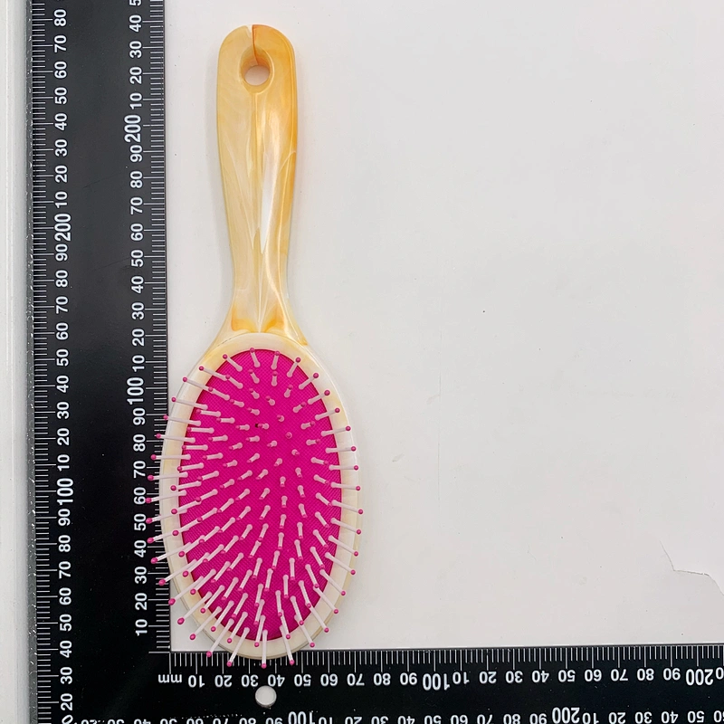 Wholesale Professional Water Transfer Printing Wet & Dry Plastic Cushion Ellips Massage Hair Brush Handle