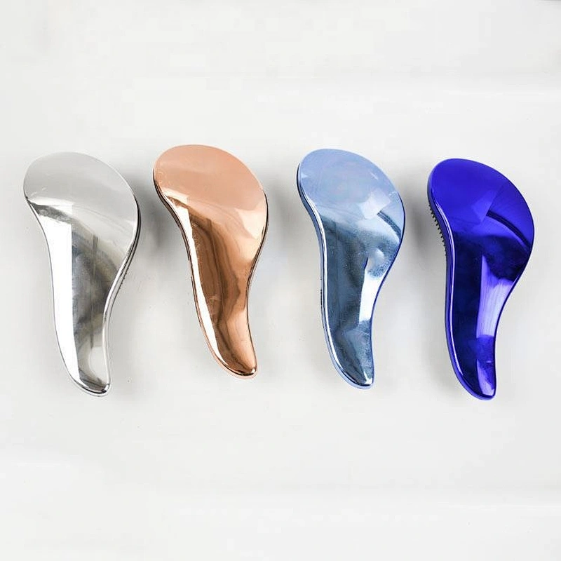 Wholesale ningbo hair brush factory  beautyhair extension brush gold plastic styling designer hair brush