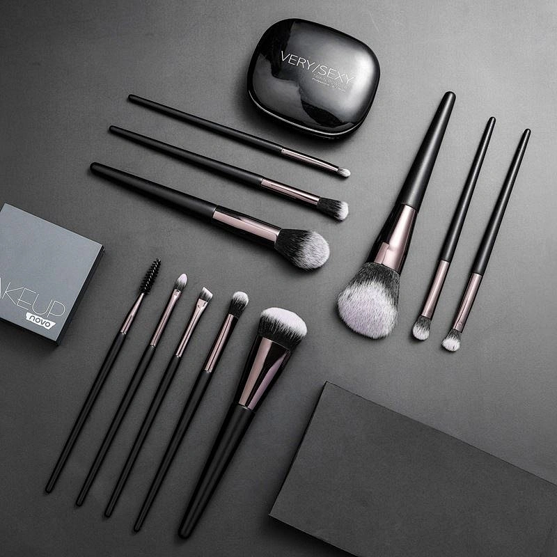 Professional Makeup Brushes Set 11Pcs Orange Wood Handle Cosmetics Make Up Tools Powder Contour Foundation Eyeshadow Brush