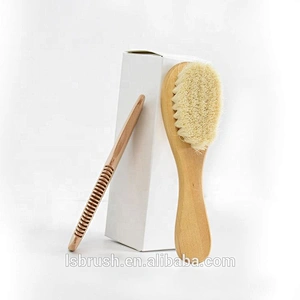 Baby healthy Care Wooden boar bristle baby hair brushes elegant Streamlined hair brush comb set