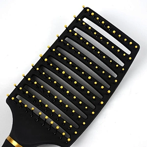 Customized Logo Scalp Massage Curved Vent Detangling Hairbrush Factory Wholesale Luxury Plastic Compact Nylon Waterproof Cushion