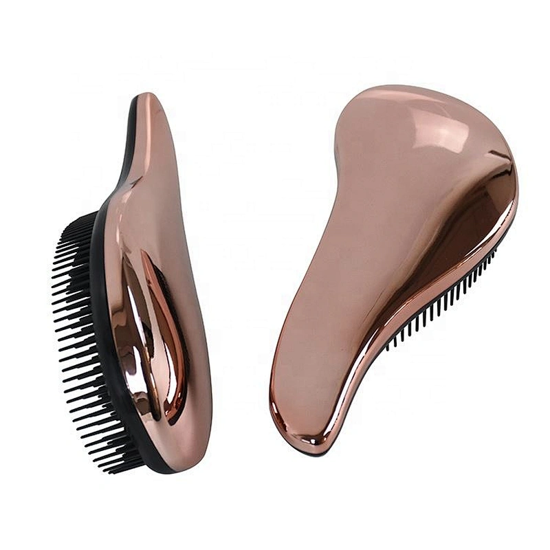 Hot sell personalized Durable Fashion Comfortable Wholesale Rose Gold Detangle electroplated Hair Brush