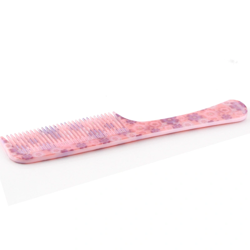 Xinlinda brand professional styling china made flower girlish pink color printed plastic hair comb