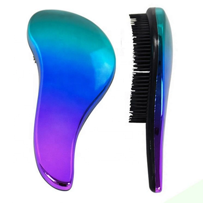 Amazing electroplating color change private label detangling 3d brush detangle magic hair brush