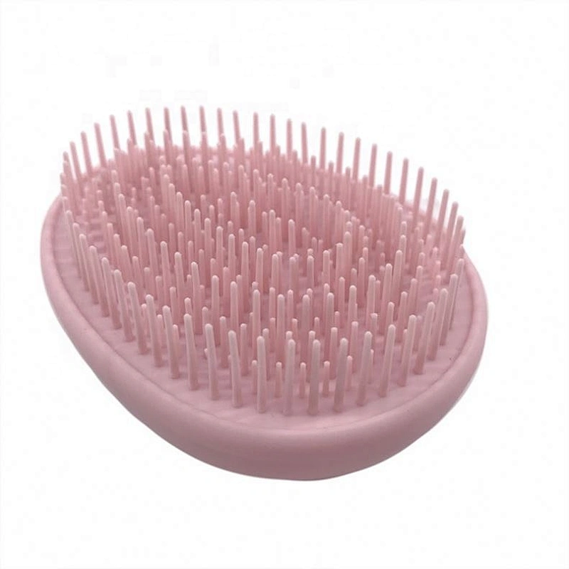 Rubber Coating Egg Shape Detangling Hair Brush With Soft Touch