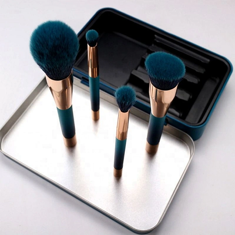FYD 4 Pcs Gradient Blue Portable Premium Magnet Makeup Brush With Box