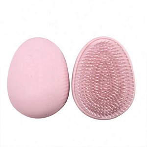 Rubber Coating Egg Shape Detangling Hair Brush With Soft Touch