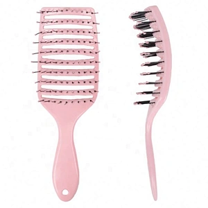 OEM inject body vent air fast drying hair massager brush popular pink customized wave brush