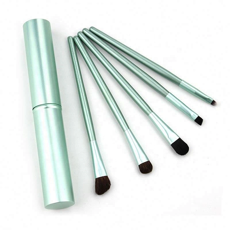5Pcs Travel Portable Eyeshadow Eyeliner Eyebrow Brush Lip Make Up Brushes Mini Eye Makeup Set
