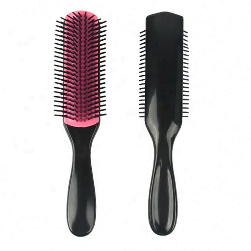 Top selling 9 lines nylon pins custom logo denman styling hair brush ABS plastic denman hairbrush