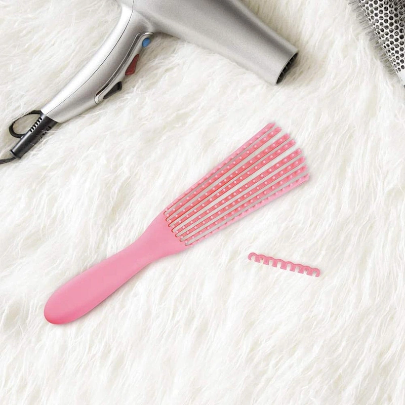 Amazon Ebay E-Commerce Wholesaler Soft Rubber Colorful Box Pack 8 Foot Detangling Hair Brush Logo,Green Denman Massage