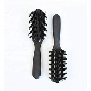 Custom logo printing mens black tangle denman hair brushes 9 rows