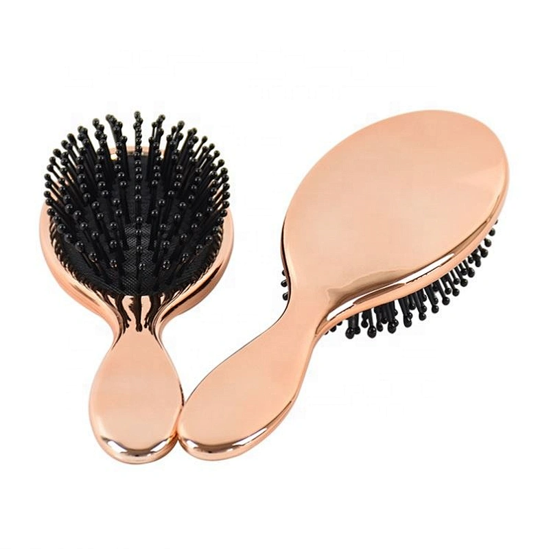 oval detangling hair brush with flexible pins in black long hair extensions hair brush