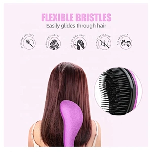 Free Sample Private Label Professional Electroplate Detangling Hair Brush
