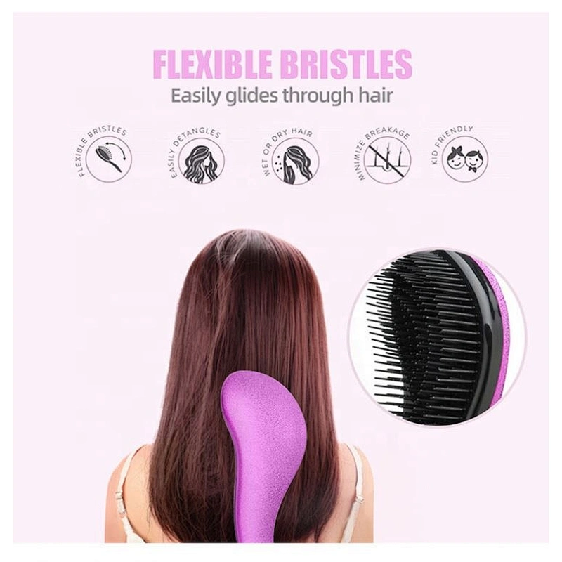 Free Sample Private Label Professional Electroplate Detangling Hair Brush