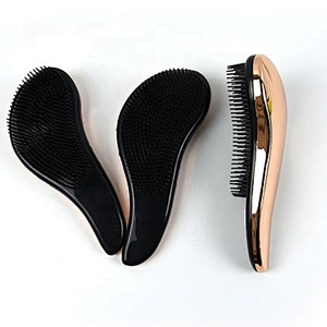 6 years professional electroplated gold pink customized eco hairbrush high quality hair brush