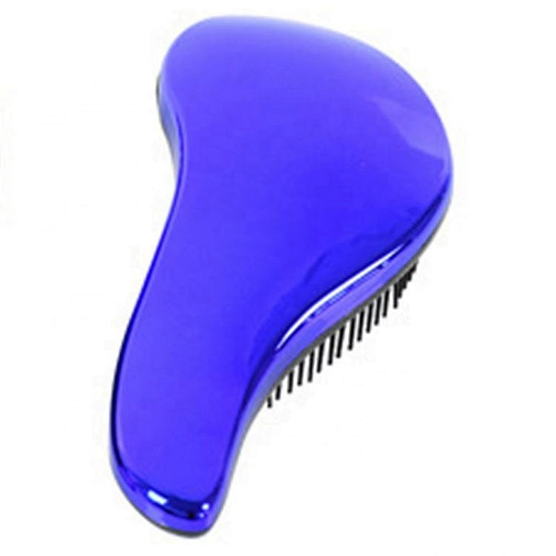 Hot sale hair styling tools barber care free sample electroplating dark blue custom detangle hair brush