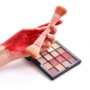 Free Sample Pink 1 Pcs Cosmetic Face Makeup Brush Set Private Label With Double Head