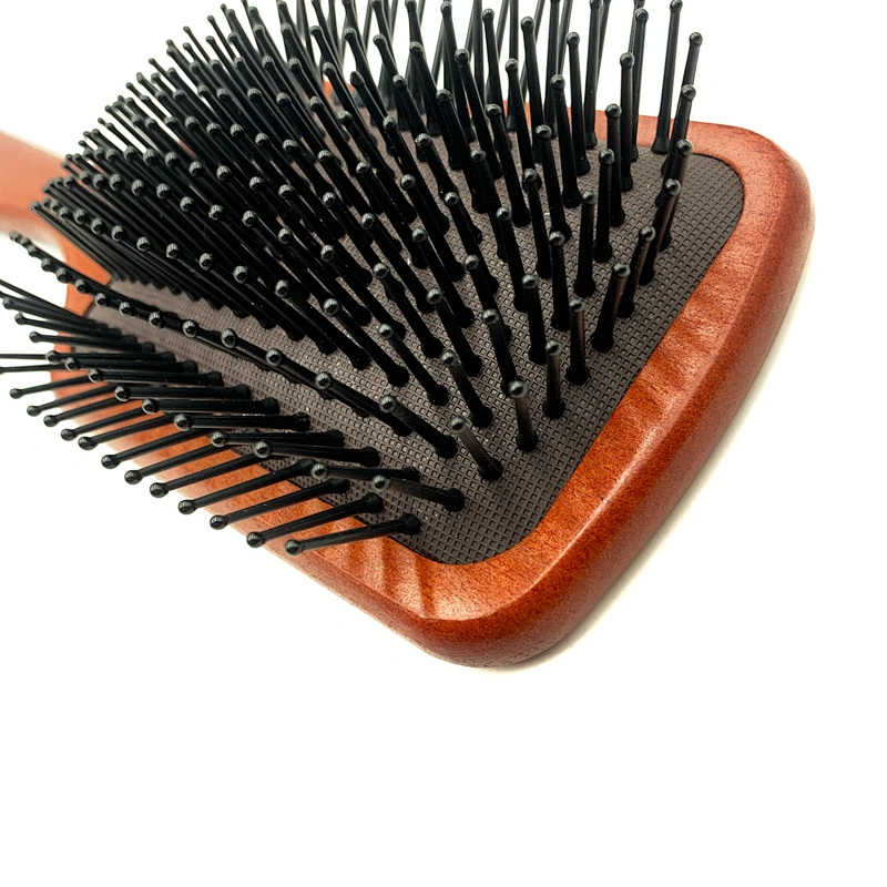 Custom Hair Brush Natural Wooden Bamboo Paddle Brush Detangler Comb Massage Scalp Set Denman hair brushes