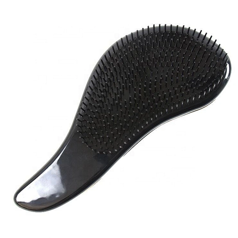 Fashion detangler design new travel salon hair styling shiny gold electroplate women care hair brush