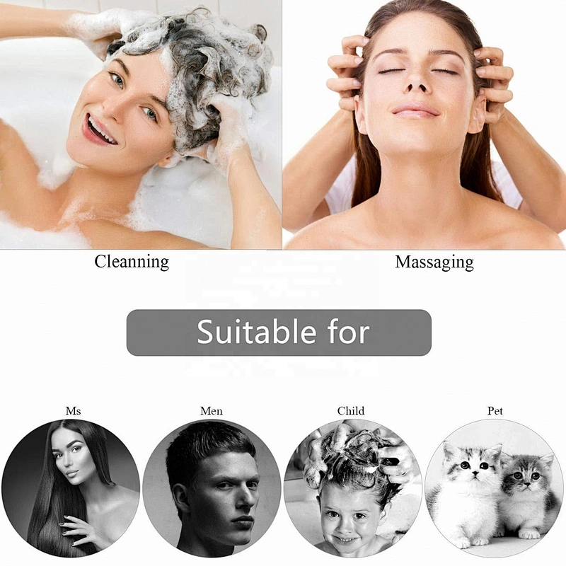 Silicone Head Scrubber Dandruff Brushsilicone Bristle Hair Scalp Massager Shampoo Brush