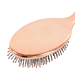 factory supply wholesale hair brushes electroplate golden hair brushes
