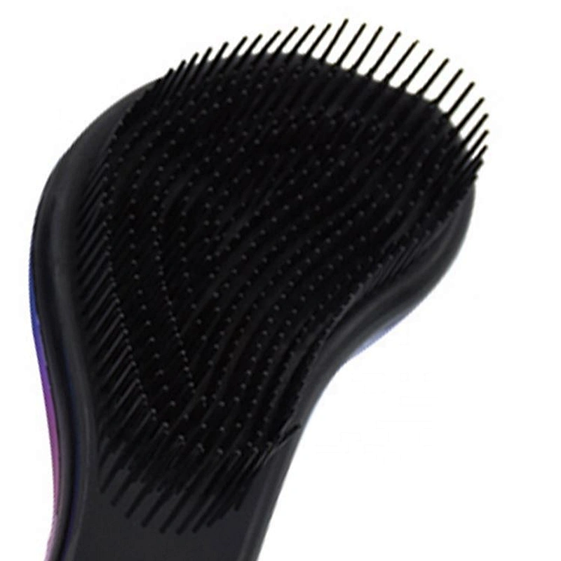 Personal home hair care plastic professional girls electroplating blue private label detangle hair brush