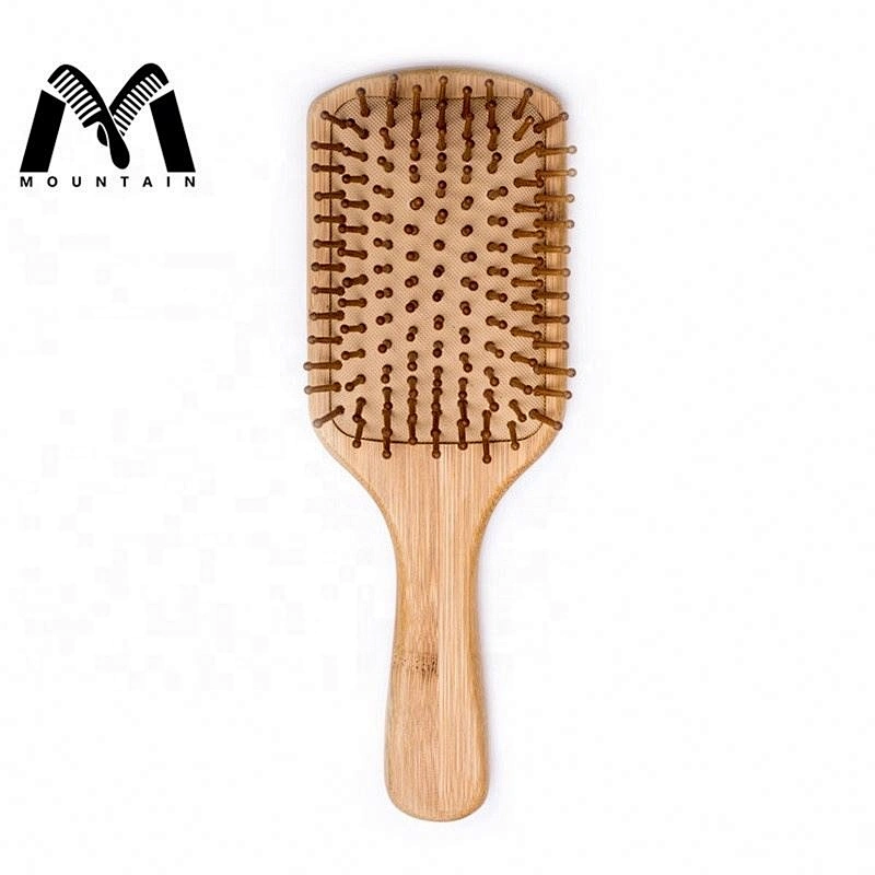 Factory Price Customized Long Handle Bamboo Detangling Massage Air Paddle Hair Brush