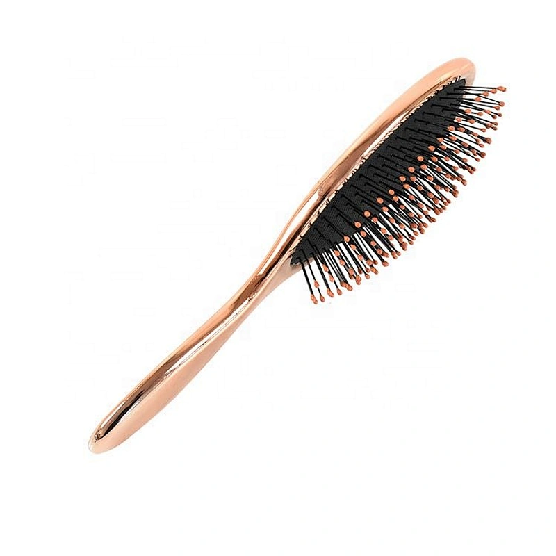 Factory directly outlet  Professional salon care Gold Wet and Dry massage Electroplate Hair Brush