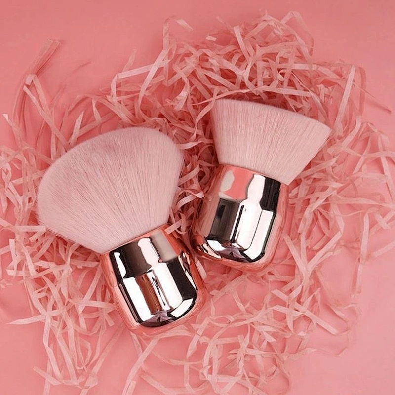 Factory Directly Sale Metal Cosmetic Blush Brush Low Price Cute Mushroom Soft Makeup