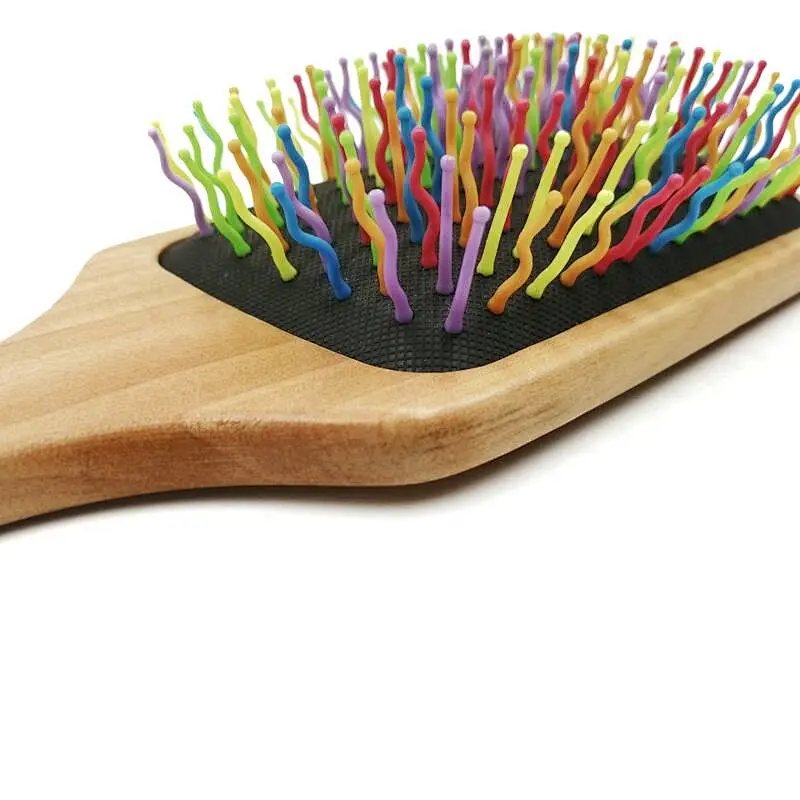 Long Handle Wooden Custom Curved Wave Brush 360 Wave Brush Boar Bristles Hair Brush For Men
