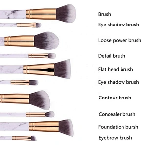 Hot Sale High Quality Marble Cosmetic Brushes 10Pcs Soft Makeup Brush Set