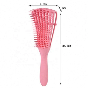 Private Logo One Piece Plastic Handle Styling Hair Brush Wet Detangling Flexible
