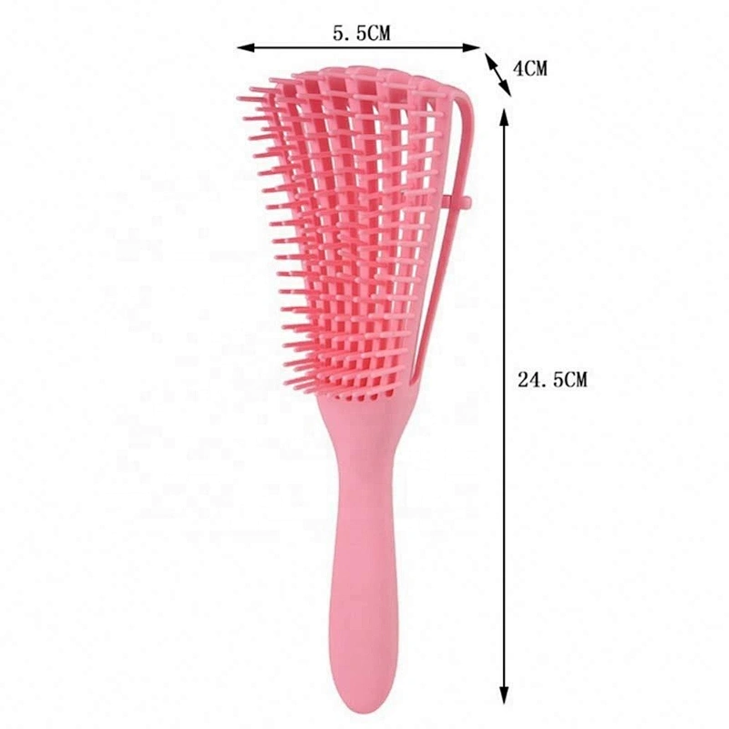 Private Logo One Piece Plastic Handle Styling Hair Brush Wet Detangling Flexible