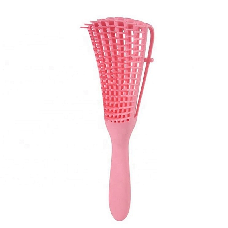 Custom Plastic Detangling Hair Brush Vent Curve 8 Rows Anti-Static Scalp
