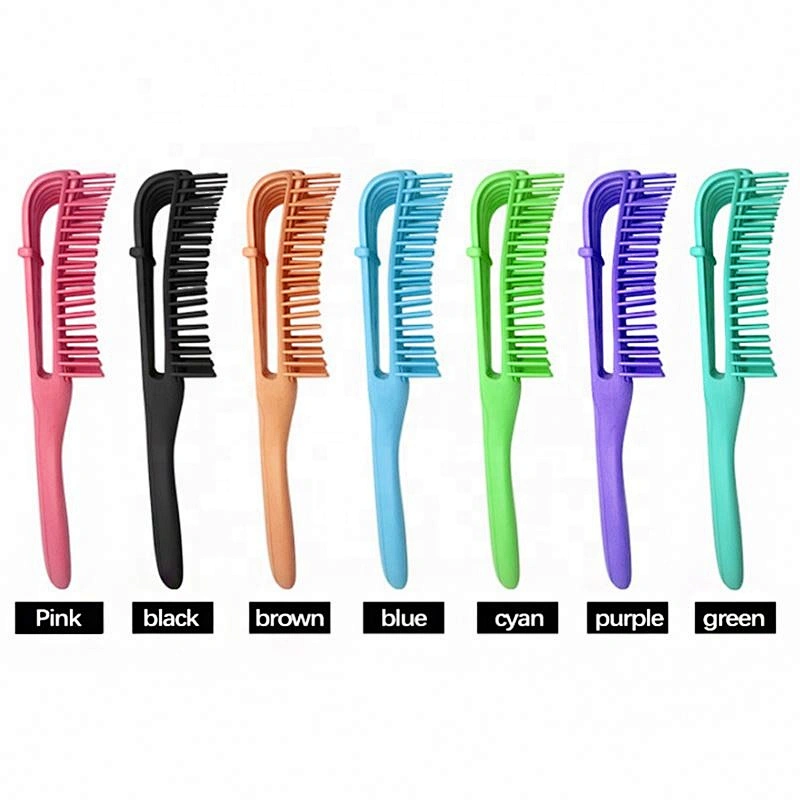 Wholesale Women's Detangling Hair Brush Plastic Handle Vented Eight Rows Octopus Comb Spare Ribs Dryer