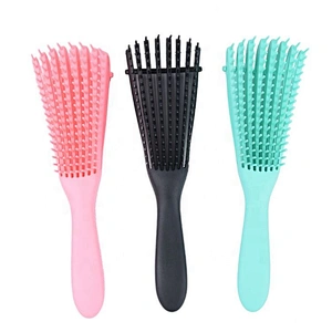 Skillful manufacture high quality adjustable customized logo 8 rows detangling hair brush magic hair comb