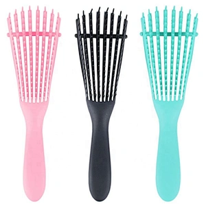 Custom Logo Octopus Shape Free Moving 8 Lines Bristle Hair Styling Comb Pro Salon Waterproof Anti-Static Wig Comb