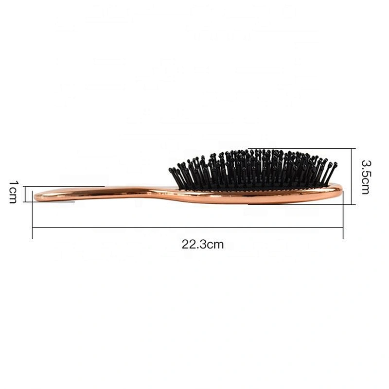 2020 Hot Sale Electroplate Rose Gold Surface Nylon Pins Massage Cushion WET Hair Brush