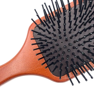 Custom Hair Brush Natural Wooden Bamboo Paddle Brush Detangler Comb Massage Scalp Set Denman hair brushes