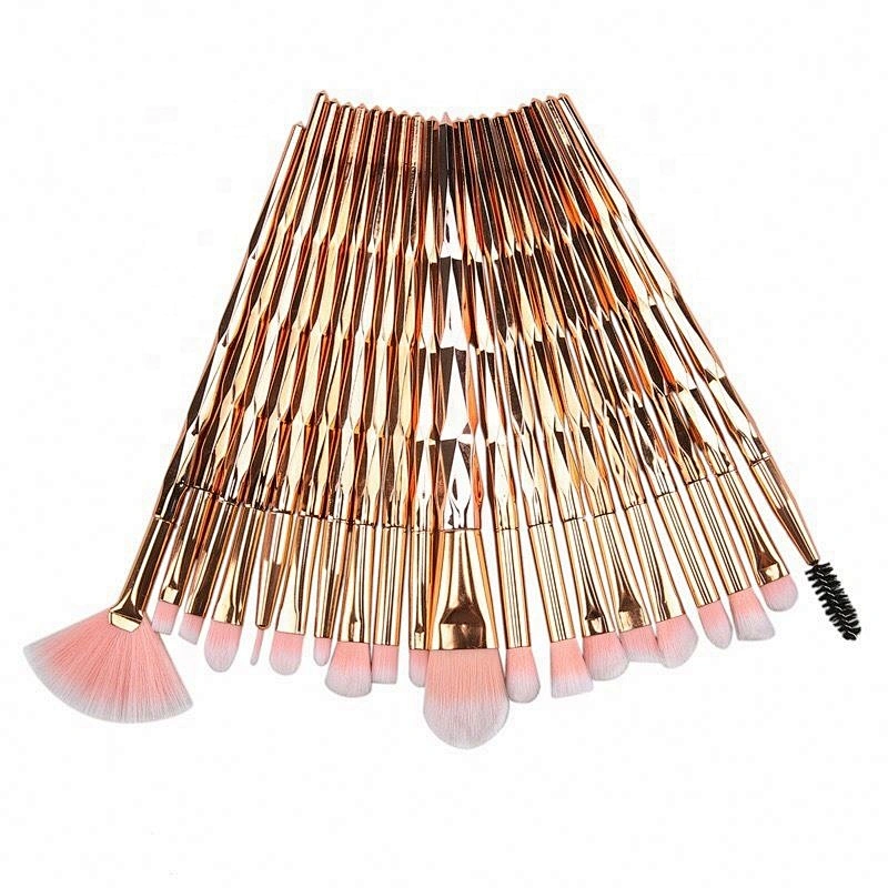 Multi-Function Brushes Kit 20 Pieces Makeup Brushes/Wooden Handle Rose Gold Brush Set/Custom Logo Make Up